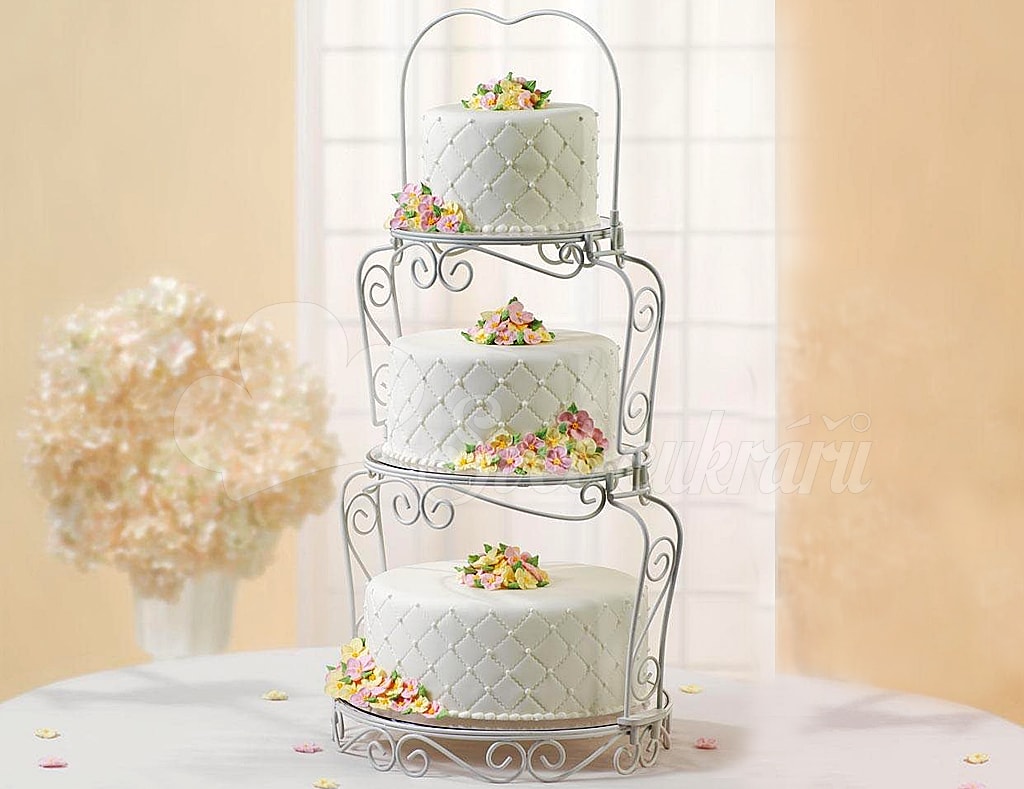 World of Confectioners - Třípatrový stojan na svatební dorty - Wilton -  Cake stands - On the table