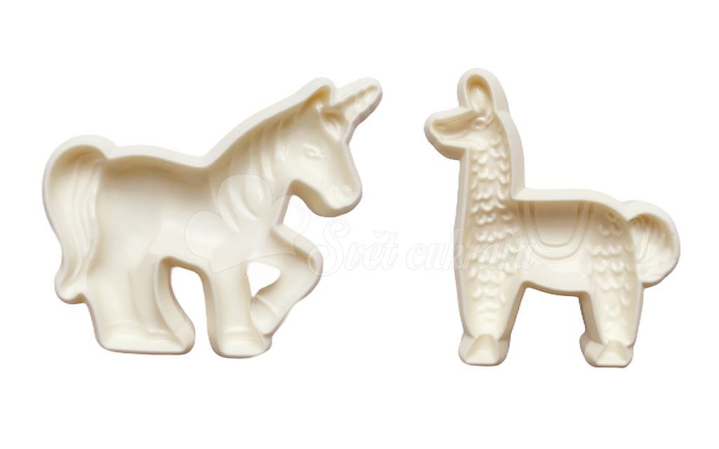Jednorožec - unicorn a lama alpaka - Zvířátka - formička na marcipán a  modelovací hmoty - Smart Cook - Vypichovače tvary, zvířata, předměty -  Vypichovače, Cukrářské pomůcky, Cukrářské potřeby - Svět cukrářů