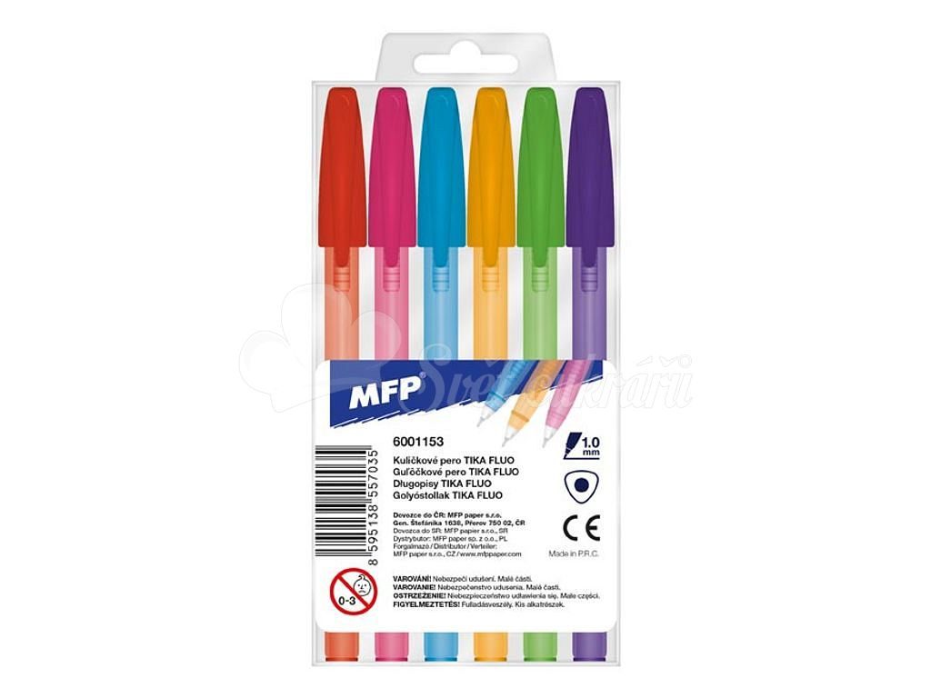 World of Confectioners - ballpoint pen Tika 107 fluo - set of 6 colours -  MFP Paper - Paper goods
