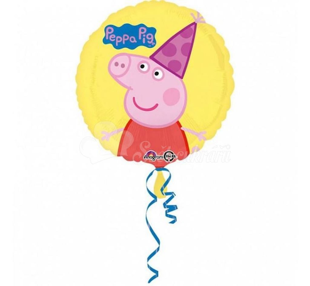 Balón foliový Prasátko Peppa - Peppa Pig - ŽLUTÝ - 43 cm - GoDan - Balónky  - Oslavy a party dekorace - Svět cukrářů