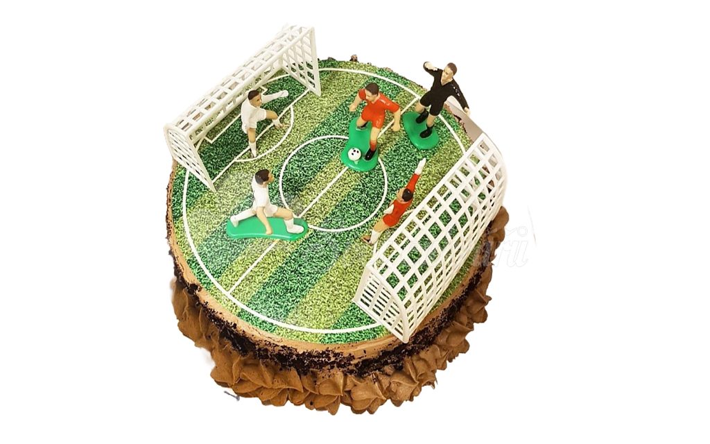 Fondánový jedlý papír na dort fotbalové hřiště 20 cm - Dekora - Jedlý papír  - Jedlá dekorace, Suroviny - Svět cukrářů