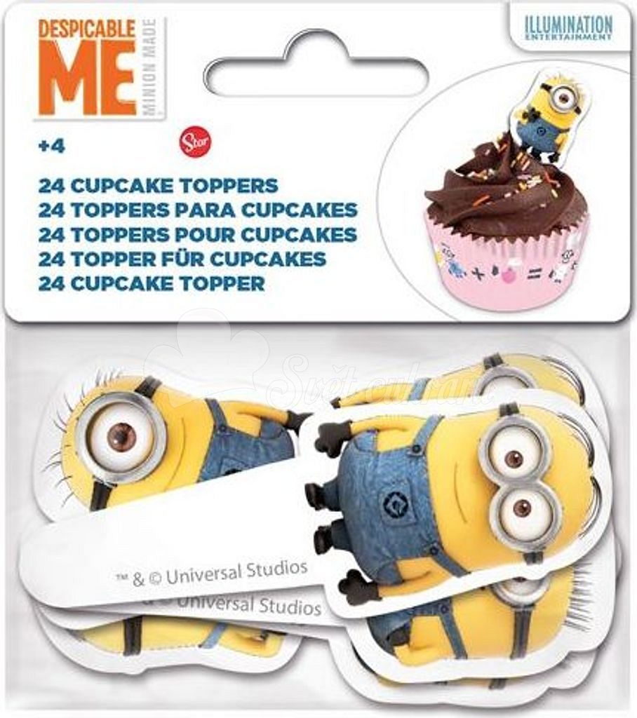 Svet cukrárov - Zápichy Mimoni - Cupcake Toppers Minions - 24 ks - Stor -  Zápichy na tortu - Dekorácie a figúrky na torty, Cukrárske potreby