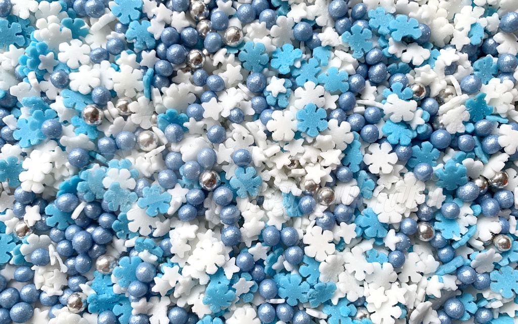 Cukrové zdobení - mix modro-bílý 50 g - Kuličky, perličky - cukrářské  dekorace a zdobení - Cukrářské zdobení a sypání, Jedlá dekorace, Suroviny -  Svět cukrářů