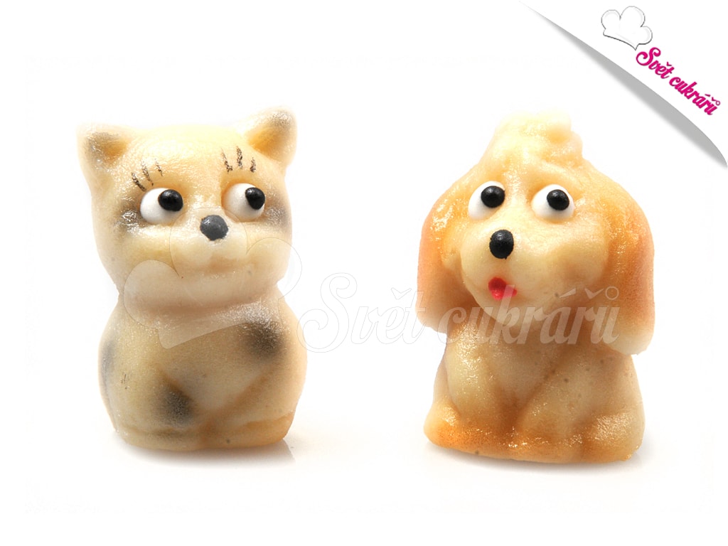 Pejsek a kočička - marcipánová figurka na dort - Frischmann - Marcipánové  figurky - Marcipán, Suroviny - Svět cukrářů