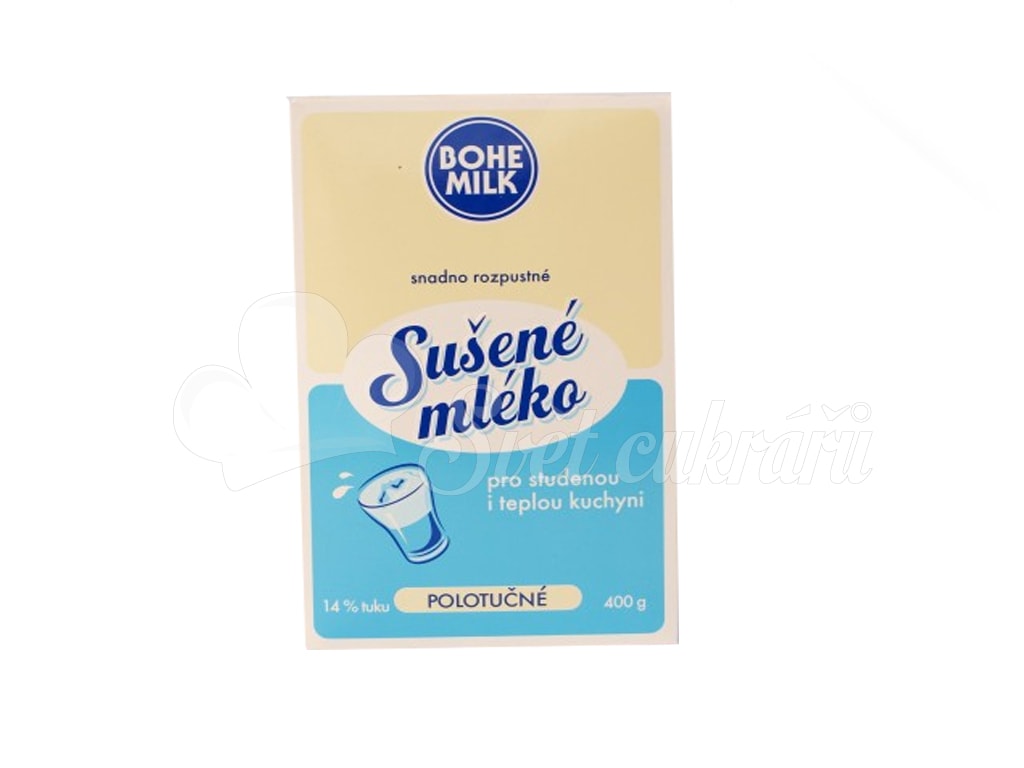 Svet cukrárov - Sušené mlieko polotučné 14% Bohemilk 400 g - Bohemilk -  Mléčné suroviny - Suroviny