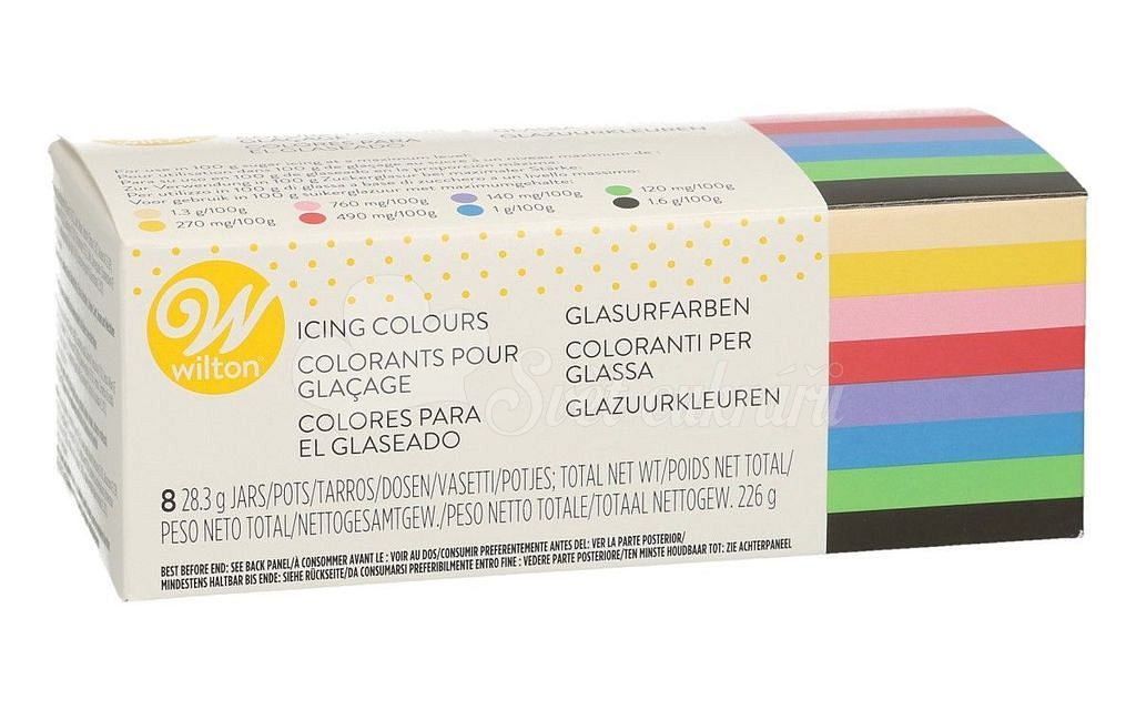 Sada osmi základních gelových barev Wilton - Wilton - Výhodné sady barev -  Gelové barvy, gelovky, Potravinářské barvy a barviva, Suroviny - Svět  cukrářů