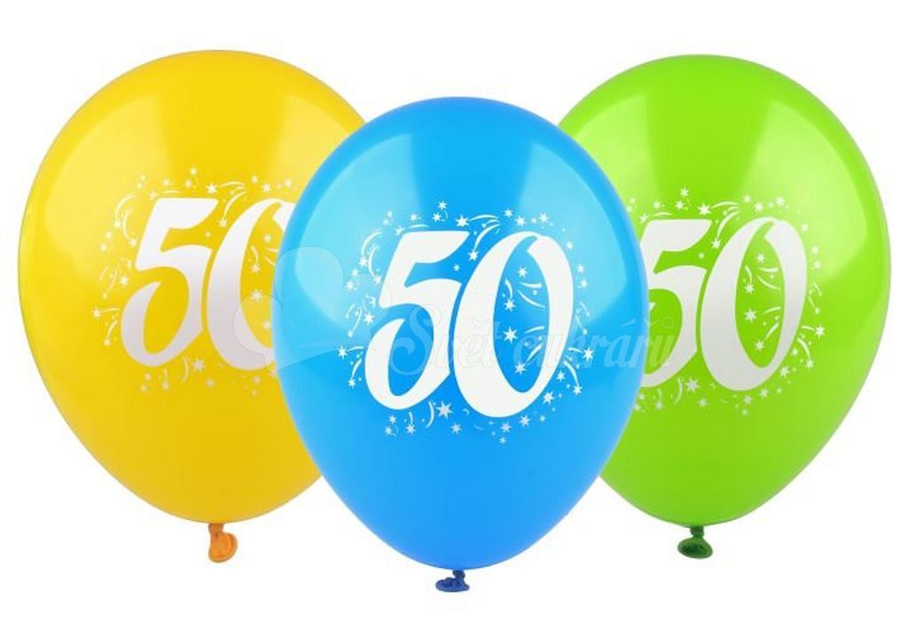 Balónky s potiskem čísla - 50, 3 ks v bal. 28 cm - Arpex - Balónky - Oslavy  a party dekorace - Svět cukrářů