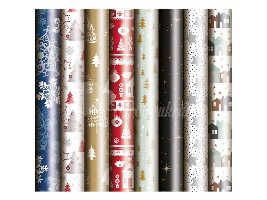 Balící papír - vánoční motivy - role 500x70 cm - mix č.7 - MFP Paper - Balicí  papír na dárky - Papírenské zboží - Svět cukrářů