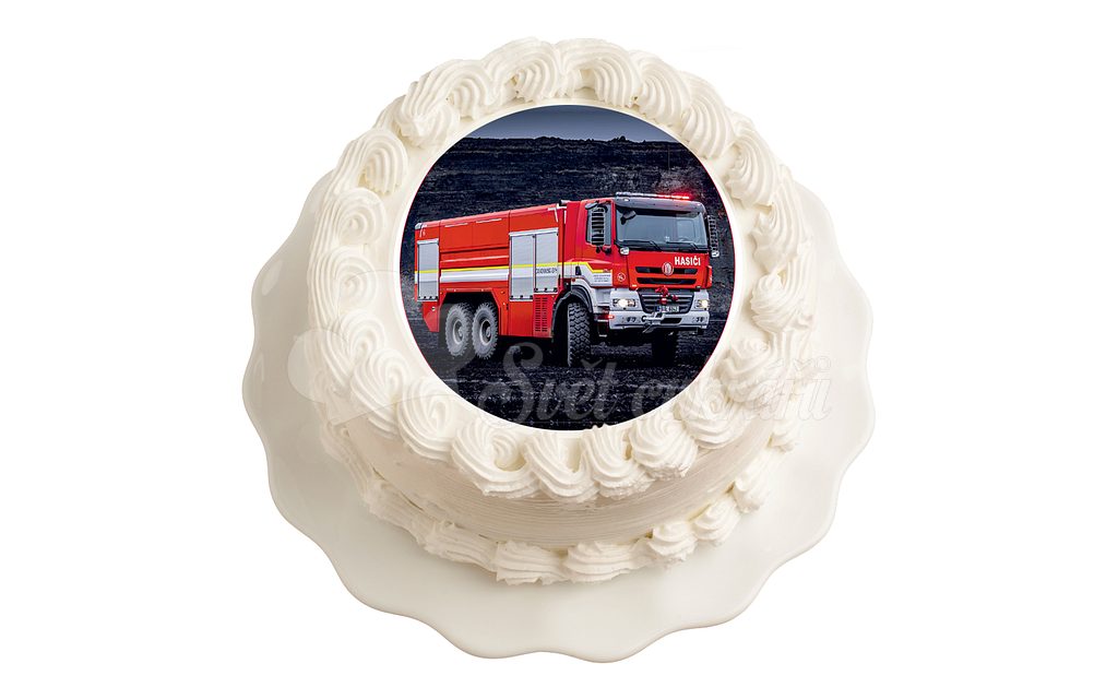 Jedlý papír pro hasiče - požárnické auto 20 cm - breAd. & edible - Jedlý  papír - Jedlá dekorace, Suroviny - Svět cukrářů