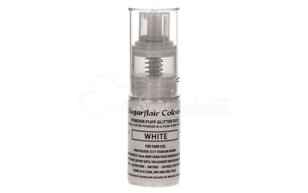 World of Confectioners - Sugarflair Pump Spray Glitter Dust - White -  Sugarflair Colours - Spray paint - Food colors and pigments, Raw materials