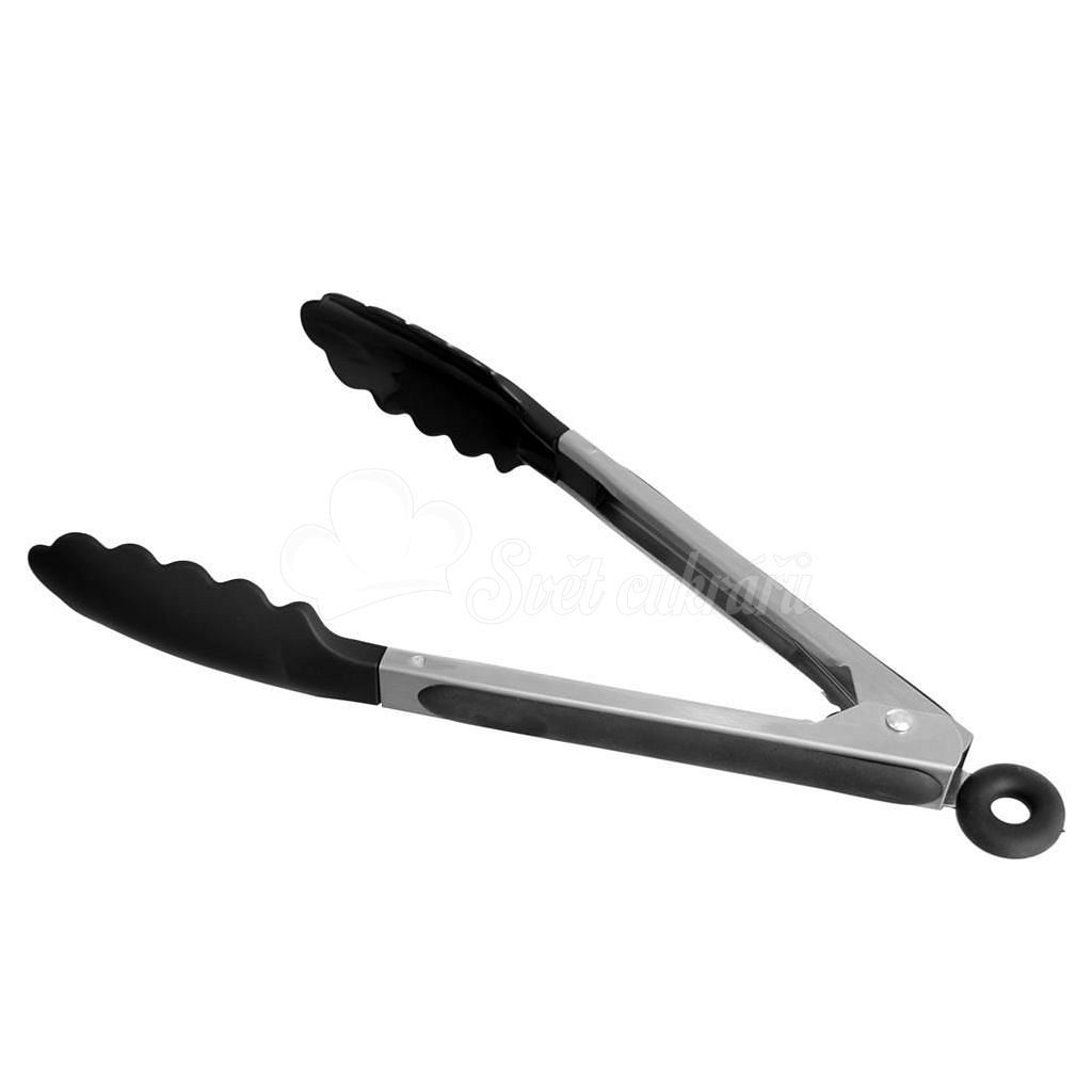 Black Silicone and Stainless Steel Tongs - World Market