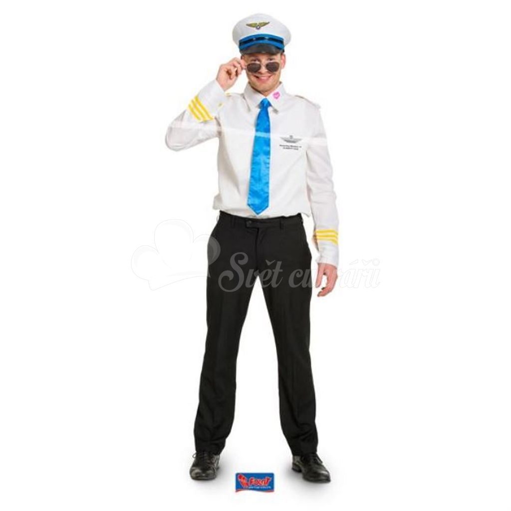 Kostým pilot (košile, čepice,kravata) vel.XL/XXL (52-56) - Folat - Zábavné  hračky, doplňky - Oslavy a party - Svět cukrářů