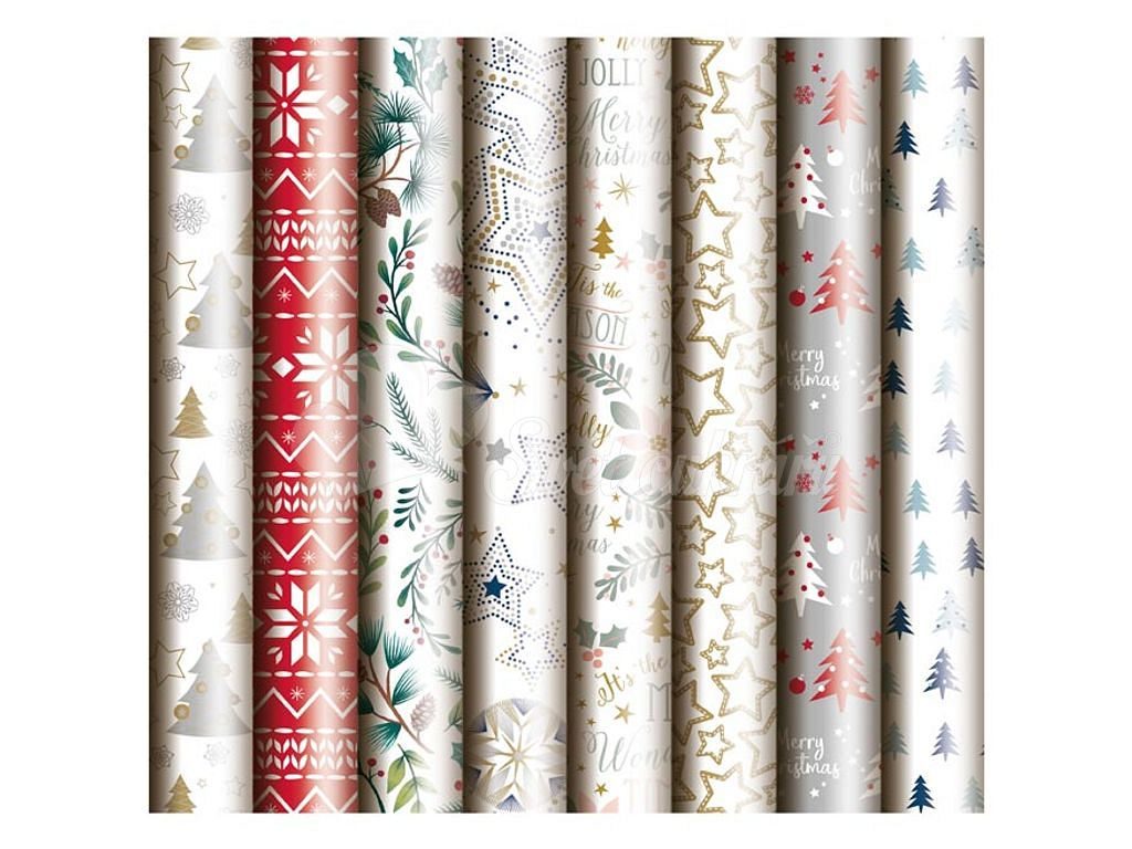 Balící papír - vánoční motivy - role 1000x70 cm - mix č.6 - MFP Paper - Balicí  papír na dárky - Papírenictví - Svět cukrářů