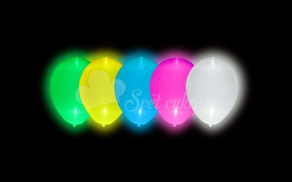 Svítící balónky s LED světlem - 5 ks mix barev - YIWU3 - Balónky - Oslavy a  party - Svět cukrářů