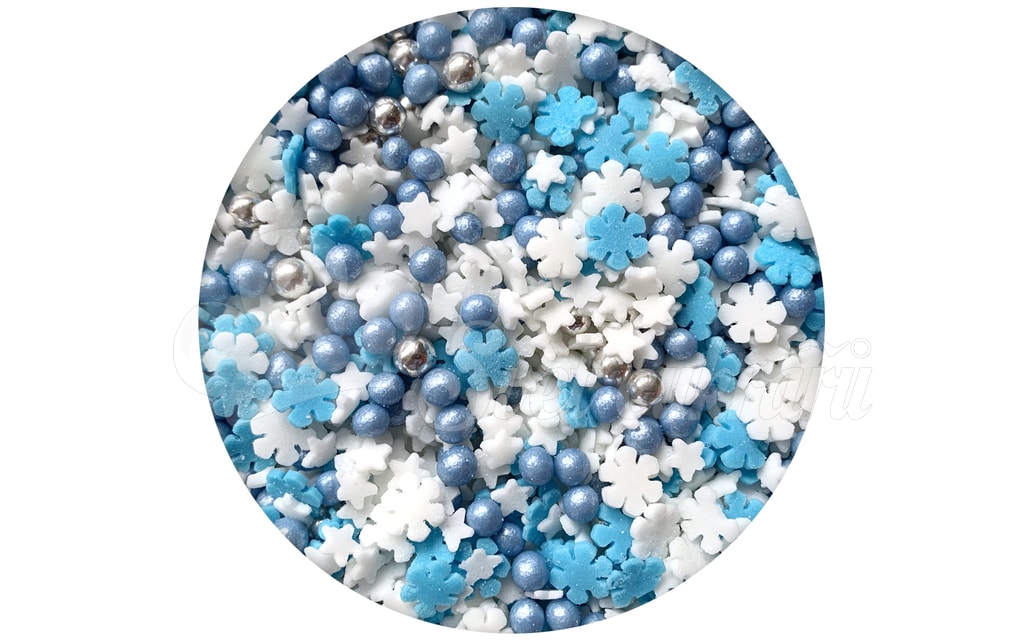 Cukrové zdobení - mix modro-bílý 50 g - Kuličky, perličky - cukrářské  dekorace a zdobení - Cukrářské zdobení a sypání, Jedlá dekorace, Suroviny -  Svět cukrářů