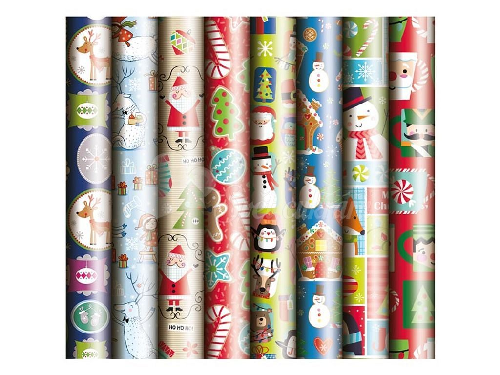 Svet cukrárov - Vianočný baliaci papier 200x70 detský mix č. 6 - MFP Paper  - Darčekový baliaci papier - Papierový tovar