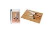 4-Piece Bamboo Kitchen Knife Set with Cutting Board