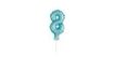 Foil balloon numbers turquoise (Tiffany) 12,5 cm - 8 with holder