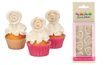 Marzipan Decorations Roses Silver Set/6