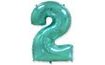 Turquoise Foil Number Balloon (Tiffany) 115 cm - 2