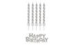 Svíčky na narodeniny - Happy Birthday - strieborné - 16 ks - 7 cm
