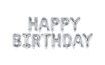 Balloon foil inscription birthday - HAPPY BIRTHDAY - silver 340 x 35 cm - Balloon