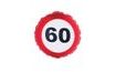 60th Birthday Traffic Sign Foil Balloon - 46 cm