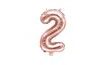 Rose Gold Foil Number Balloon - 35 cm - 2 (NOT HELIUM FILLABLE)