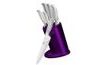 6-Piece Knife Set in Stand Royal Purple Metallic Line Kikoza Collection BERLINGERHAUS BH-2269