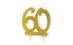 Birthday candle 60, GOLD - 7,5 cm