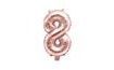 Rose Gold Foil Balloon Number 8 - 35 cm (CANNOT BE FILLED WITH HELIUM)