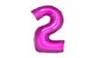 Balón foliový číslice růžová 35 cm - 2 (NELZE PLNIT HELIEM)