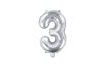 Balloon foil numerals SILVER 35 cm - 3 (CANNOT FILL HELIEM)