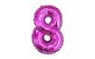 Balónik s číslicami z ružovej fólie 35 cm - 8 (NEMÔŽE SA NAPLNIŤ HELIEM)