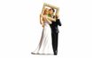 Bride and groom with frame - wedding figurines for cake