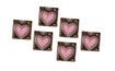 Chocolate squares with painted hearts - 8 pcs