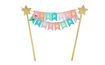 Cake topper Happy Birthday flags