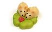 Two mice on a leaf - marzipan cake topper