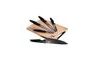 Knife Set + Cutting Board 6 pcs Black Silver Collection