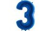 Blue Foil Number Balloon - 115 cm - 3