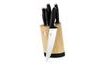Bamboo Knife Set with Stand - 6 Piece Stainless Steel Back Rose Collection