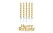 Zlaté svíčky k narozeninám - Happy Birthday - 16 ks - 7 cm