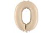 Cream Foil Balloon Number - 102 cm - 0