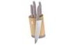 BAMBOO Knife Set with Stand 6 pcs Taupe Collection