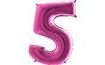 Balónik fóliové číslice ružové - Ružový 115 cm - 5