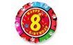 Happy Birthday Foil Balloon for 8th Birthday, 45 cm