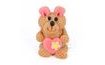 Príležitostná figúrka – svetlohnedý medvedík s ružovým srdiečkom