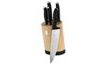 Bamboo Knife Set with Stand 6 pcs Matt Black Collection