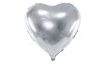 Foliový balón srdce stříbrné - Svatba - Valentýn - 60 cm