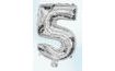 Balloon foil numerals silver 35 cm - 5 (CANNOT FILL HELIEM)